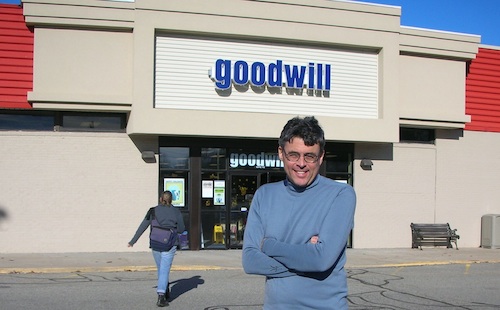 Keinv in front of Biddeford ME Goodwill store