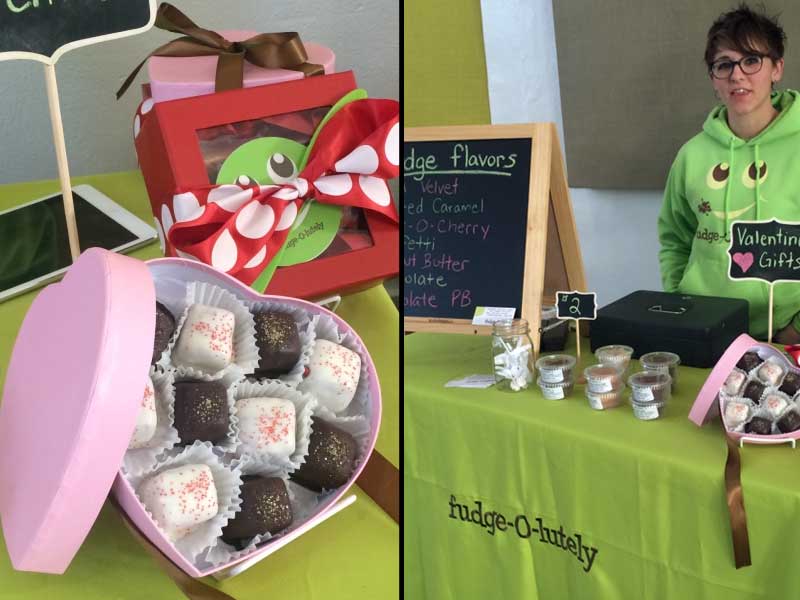 vendor selling fudge at the HBG flea