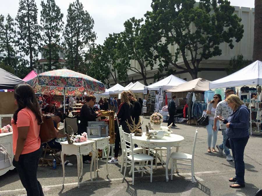 finding vintage home decor at Melrose flea market Los Angeles CA