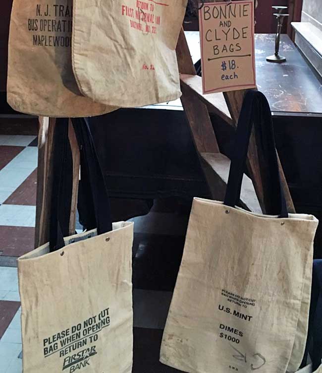 canvas tote bags made from old bank money bags