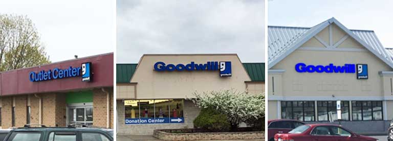 Three Goodwill store fronts