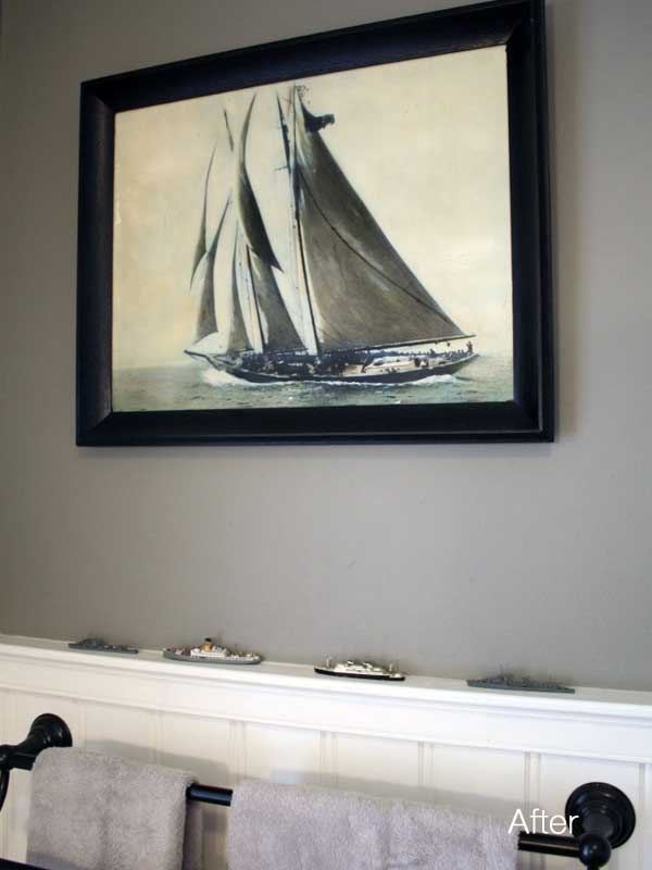 close up view of hand painted racing yacht photo by Rudolph H. Currier of Amesbury, Mass.