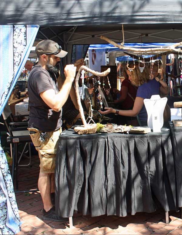 jewelry vendor selling at York Flea