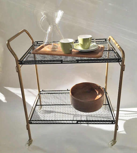 vintage metal bar cart